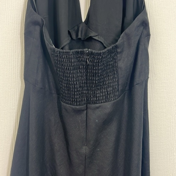 REFORMATION - Deliah 100 % Linen V Neck Halter Neckline Maxi Dress Size 16 - Picture 12 of 13